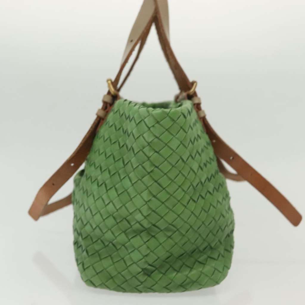 Bottega Veneta Intrecciato Green Leather Good condition - Model View