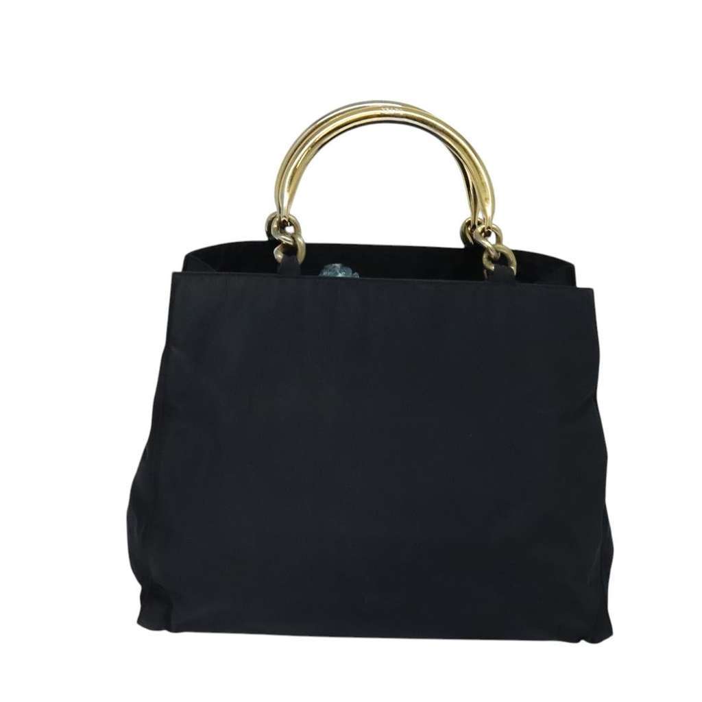 Prada Metal Handles Tote Navy Good condition - Back View