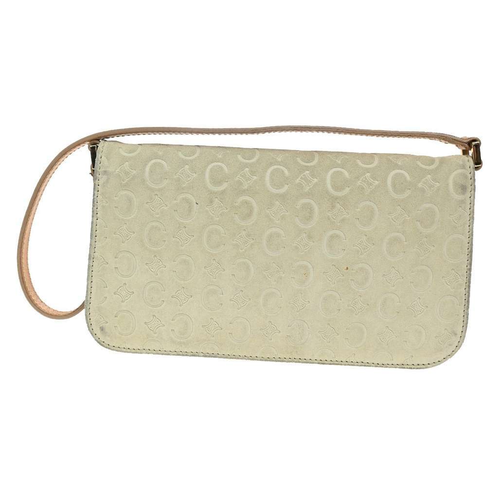 Celine C Macadam Shoulder bag Beige Suede Good condition - Back View