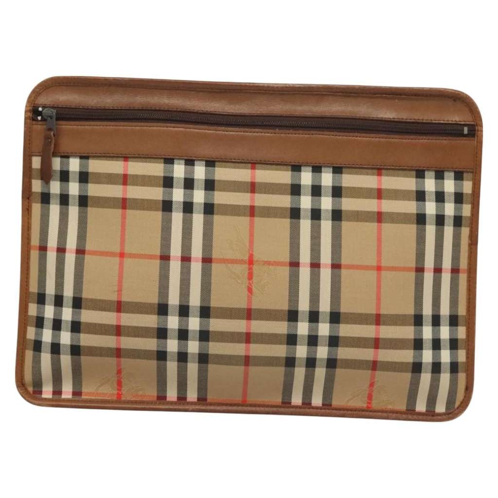 Burberry Nova check Pochette Beige Canvas Good condition - Back View