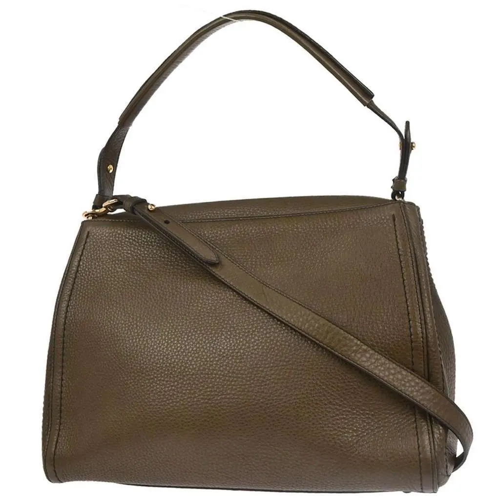 Salvatore Ferragamo Hortense Convertible Satchel Brown Leather Good - Back View