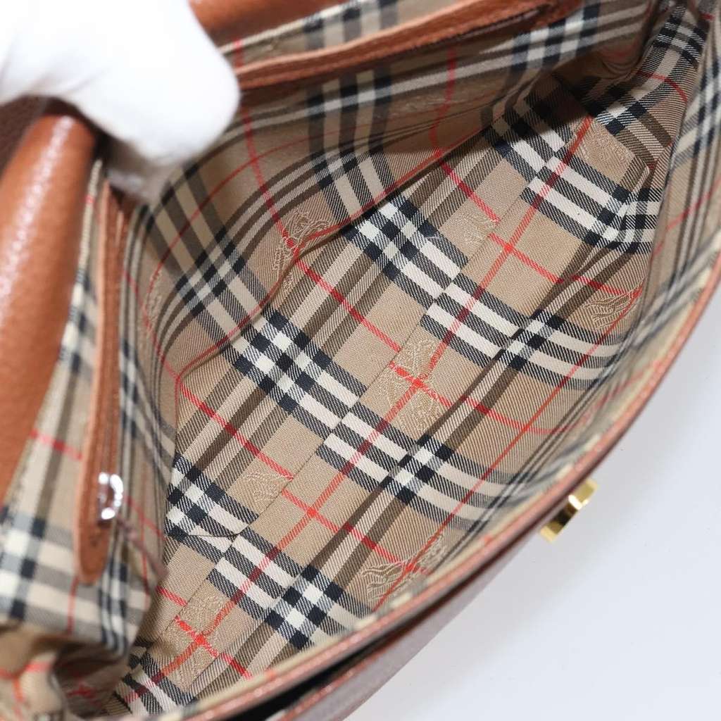 Burberry Vintage Shoulder Bag Brown Leather Fair condition - Box View