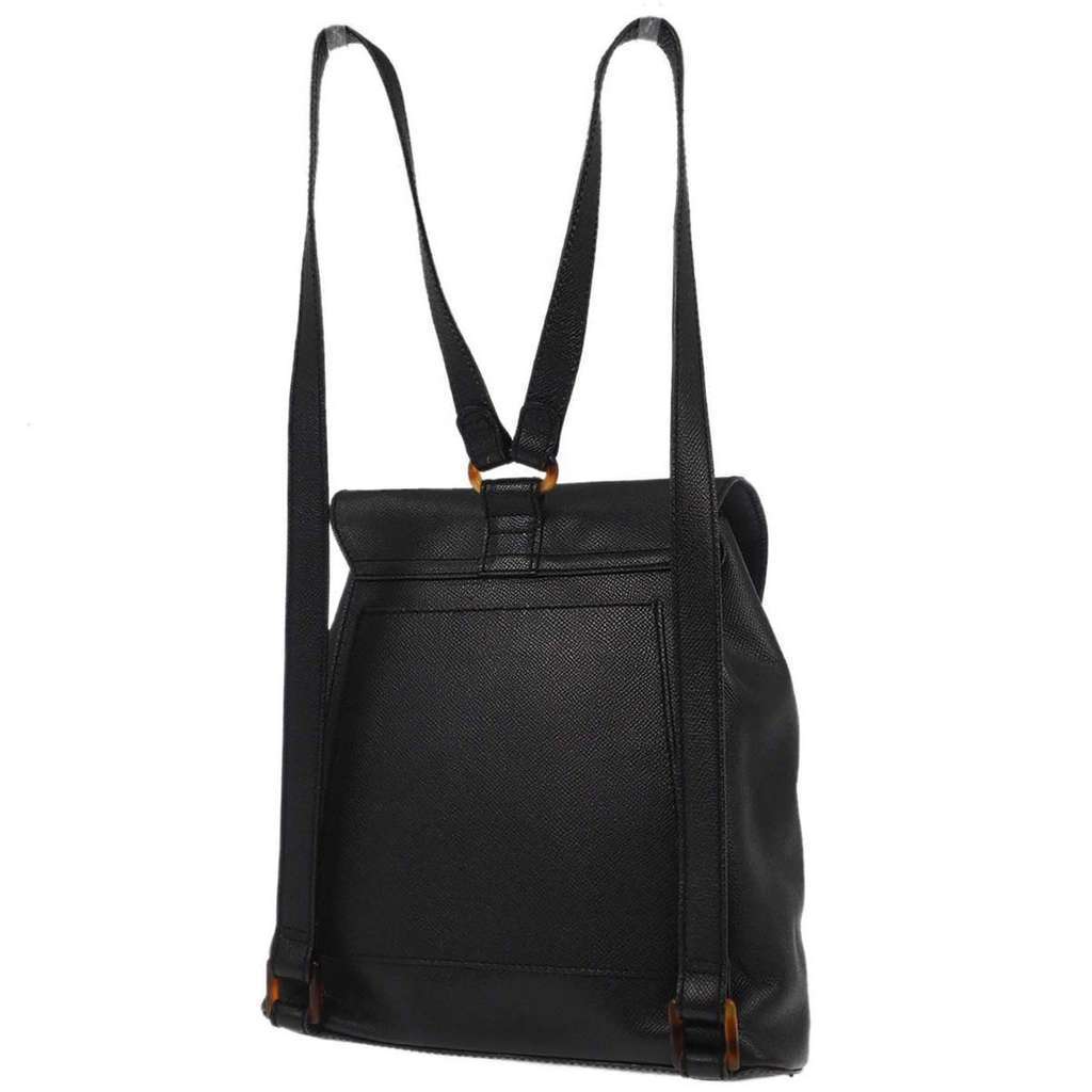 Chanel Vintage CC Resin Flap Backpack Black Leather Good condition - Back View