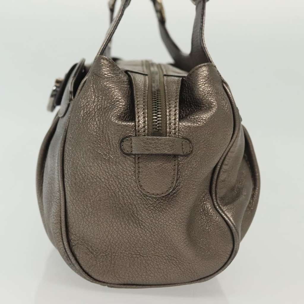 Salvatore Ferragamo Gancini handbag Silver Leather Good condition - Inside View