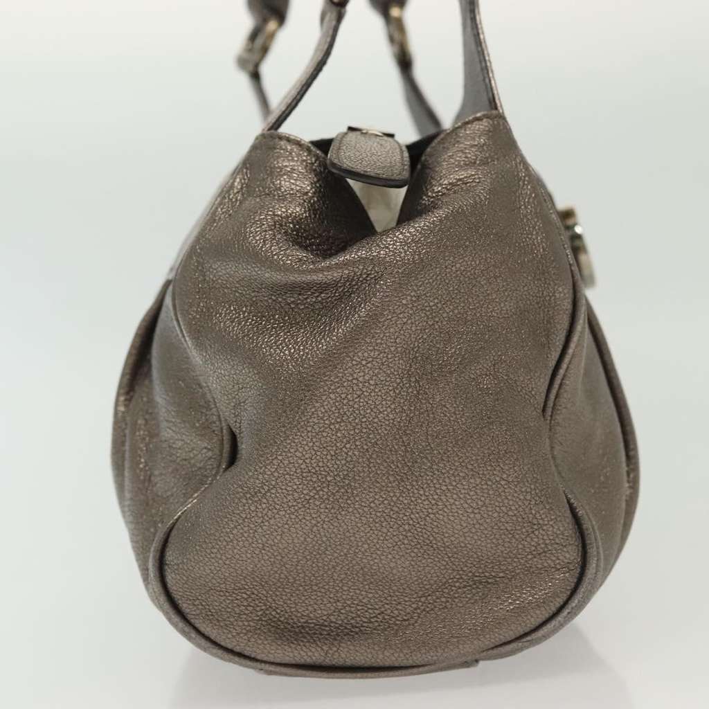 Salvatore Ferragamo Gancini handbag Silver Leather Good condition - Model View