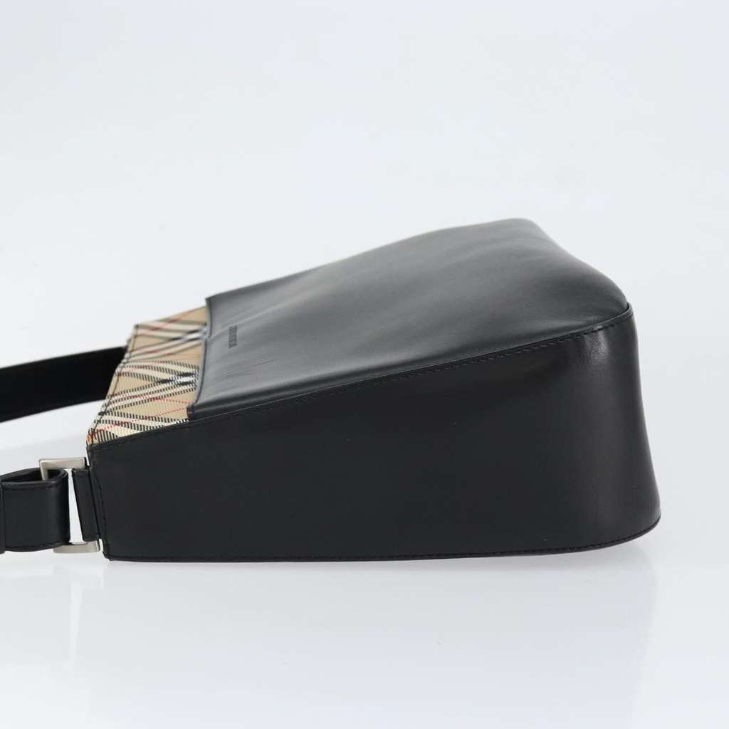 Burberry Nova check Shoulder bag Black Leather Good condition - Box View