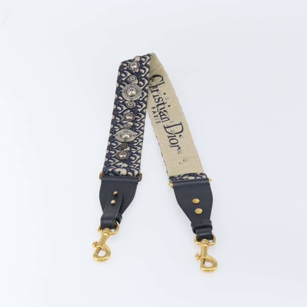 Christian Dior Adjustable Shoulder Strap Navy Canvas Good condition - Back View