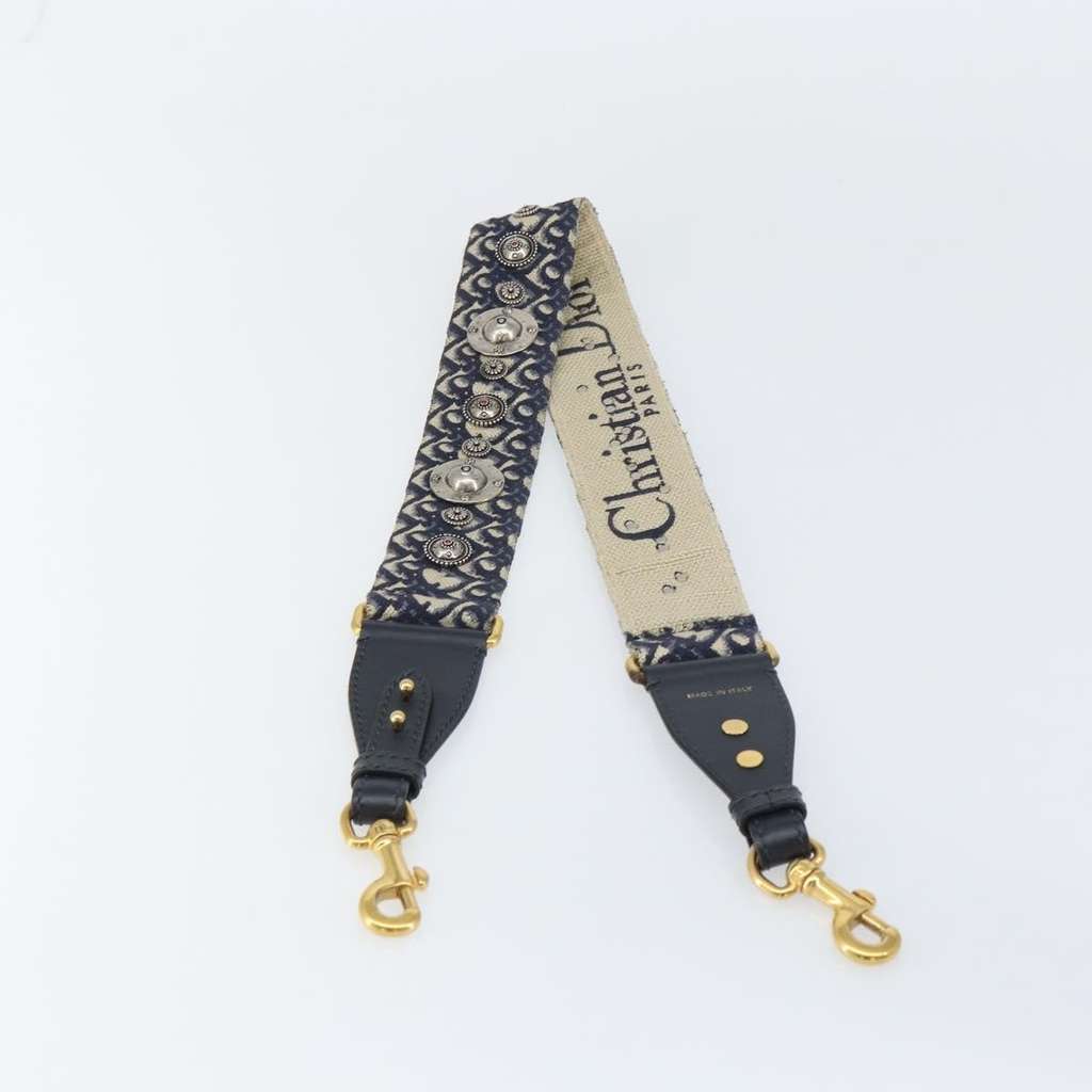 Christian Dior Adjustable Shoulder Strap Navy Canvas Good condition - Inside View