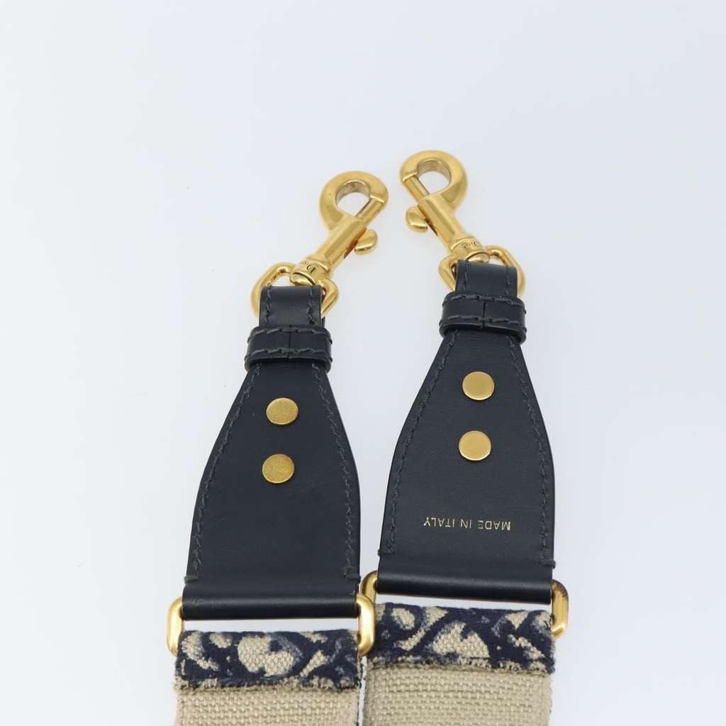 Christian Dior Adjustable Shoulder Strap Navy Canvas Good condition - Box View