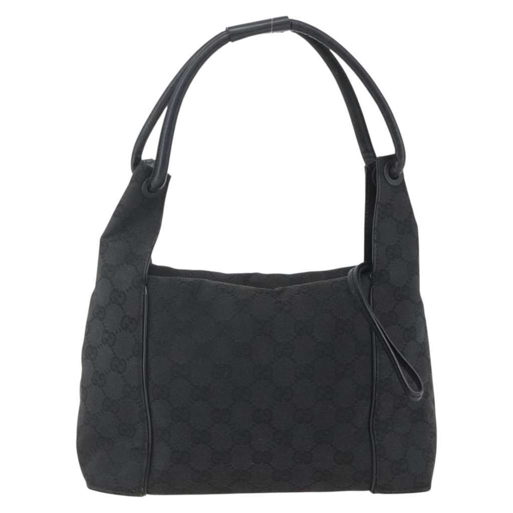 Gucci Zip Shoulder Bag Black Canvas Fair condition - Back View