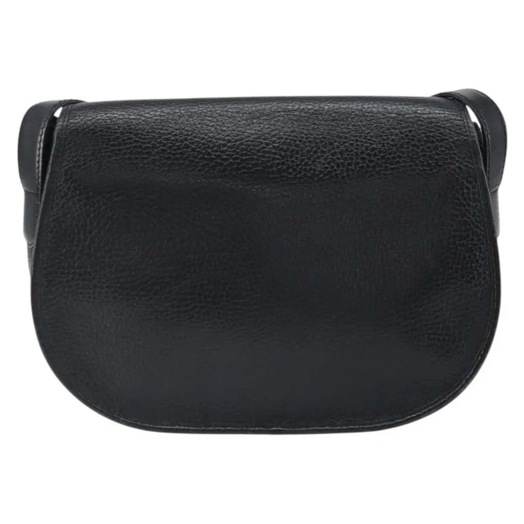 Dior Vintage CD Logo Shoulder Bag Black Leather Fair - Back View