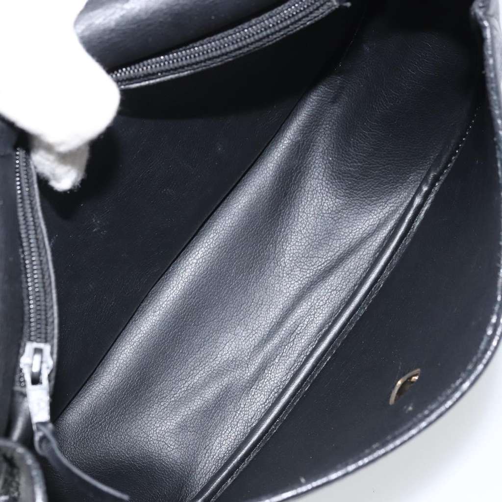 Christian Dior Vintage CD Logo Shoulder Bag Black Leather Fair condition - Box View