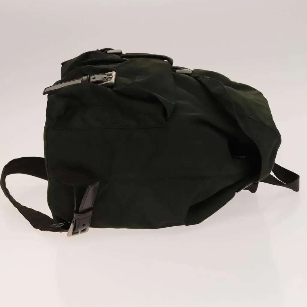 Prada Vela Double Front Pocket Backpack Khaki Good - Inside View