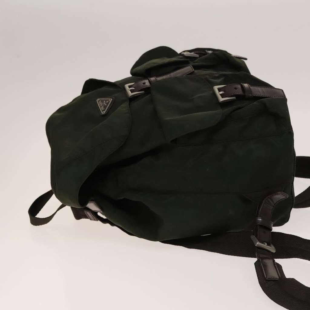 Prada Vela Double Front Pocket Backpack Khaki Good condition - Model View