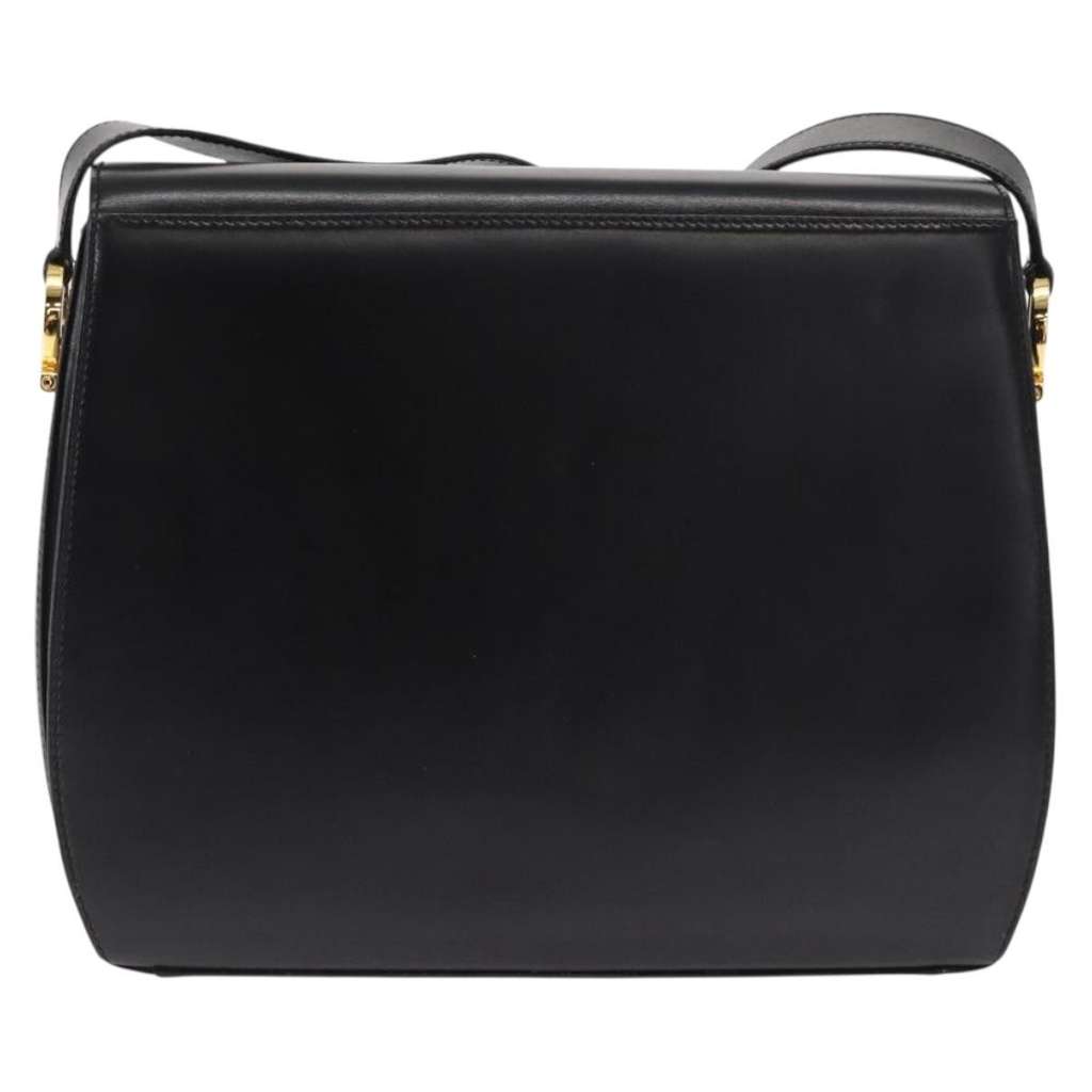 Salvatore Ferragamo Gancini Shoulder Bag Black Leather Good condition - Back View