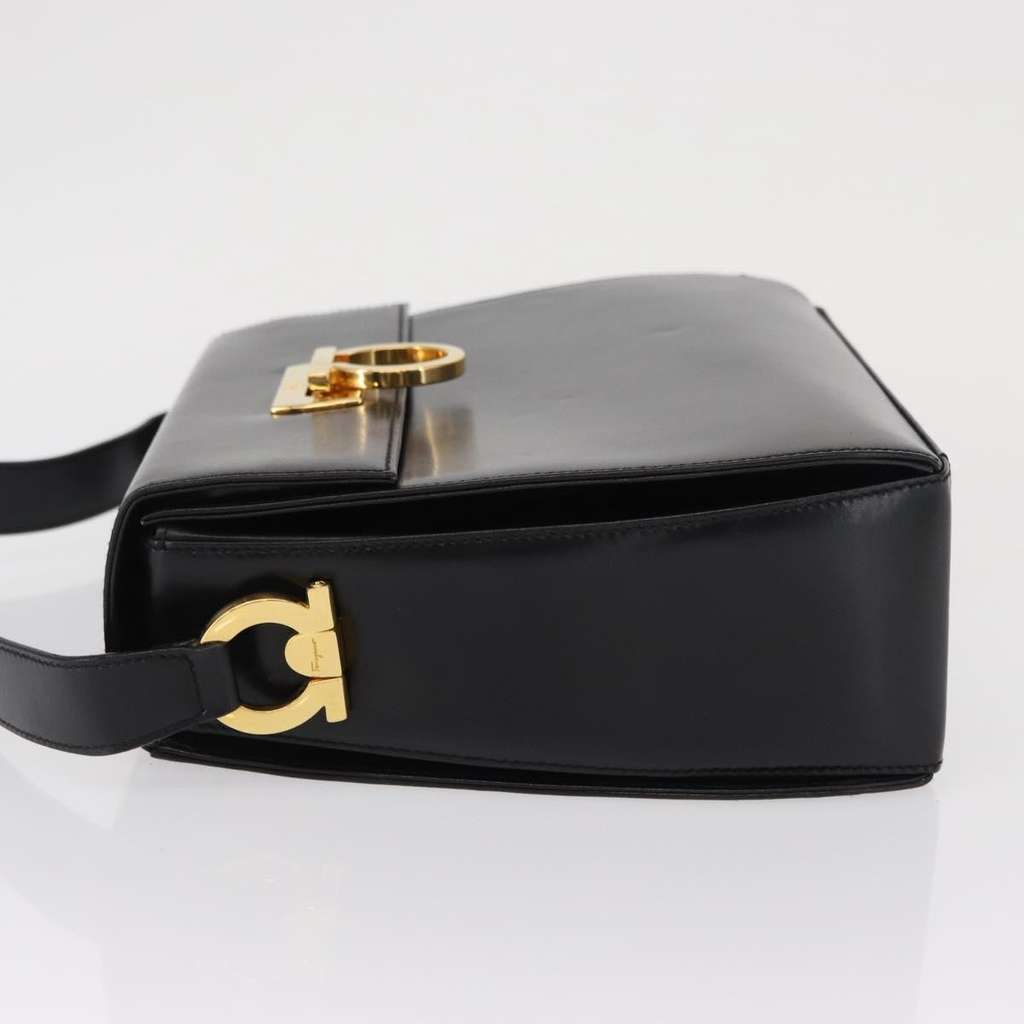 Salvatore Ferragamo Gancini Shoulder Bag Black Leather Good condition - Model View