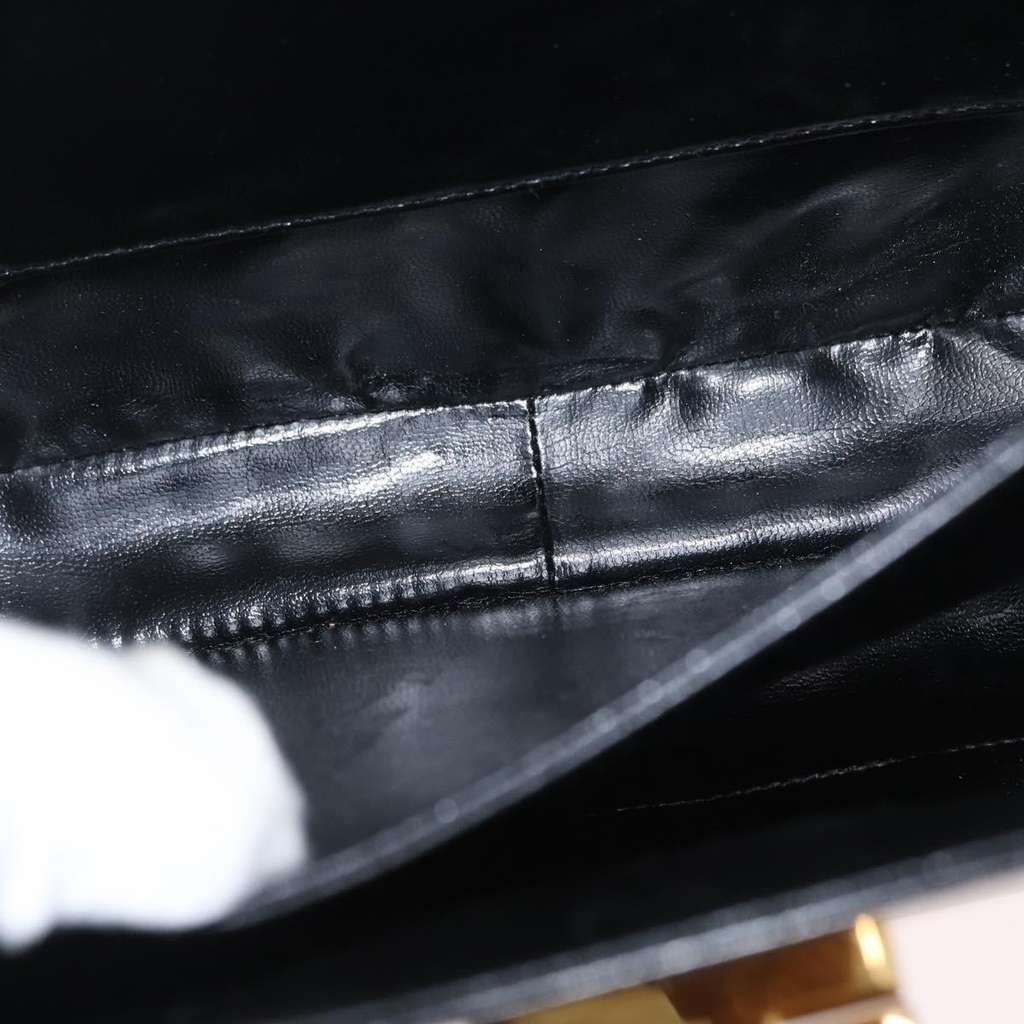 Salvatore Ferragamo Gancini Shoulder Bag Black Leather Good condition - Box View