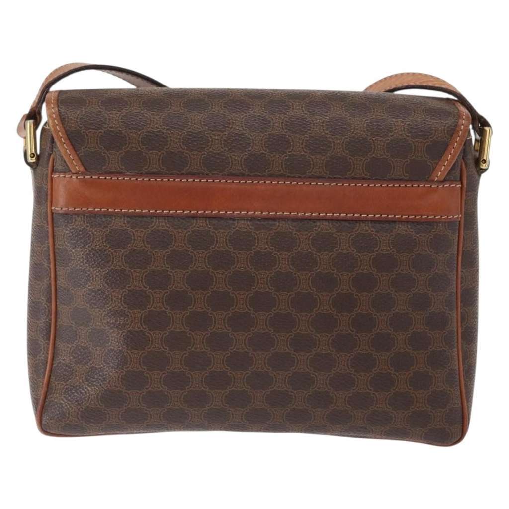 Celine Vintage Macadam Shoulder Bag Brown Canvas Good condition - Back View