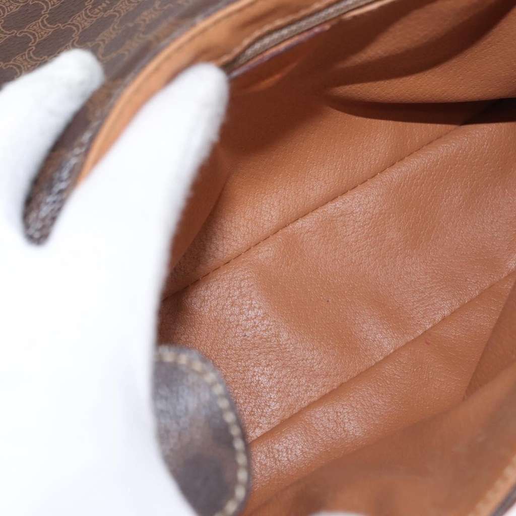 Celine Vintage Macadam Shoulder Bag Brown Canvas Good condition - Box View