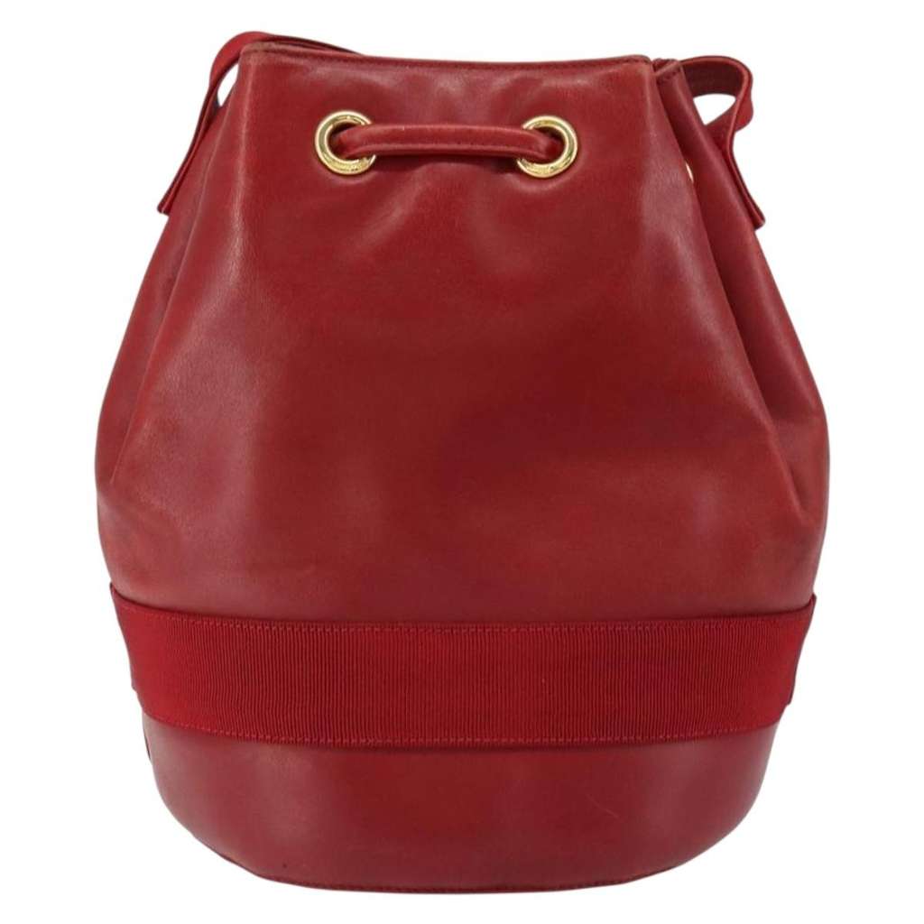 Salvatore Ferragamo Vala Shoulder Bag Red Leather Good condition - Back View