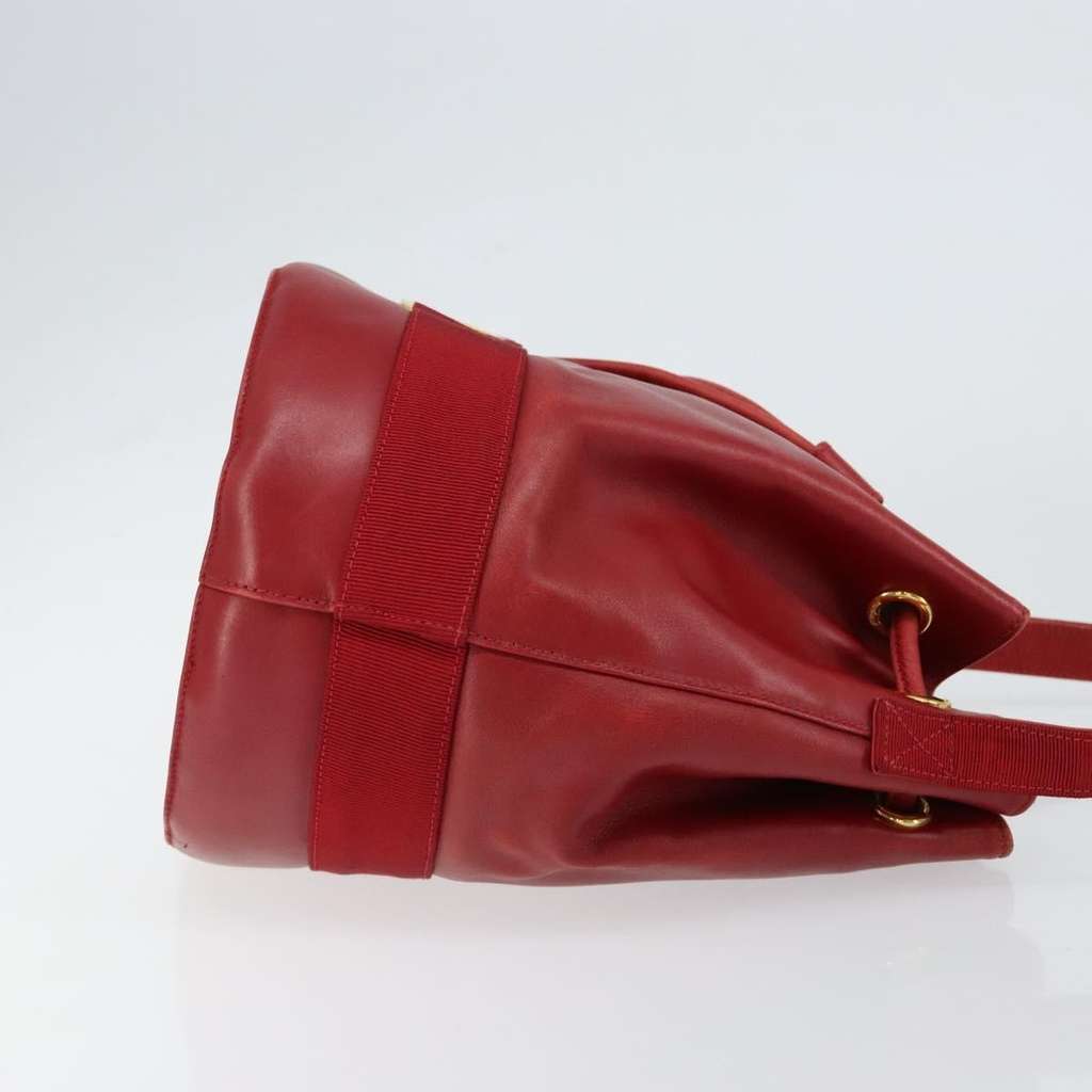 Salvatore Ferragamo Vala Shoulder Bag Red Leather Good condition - Inside View
