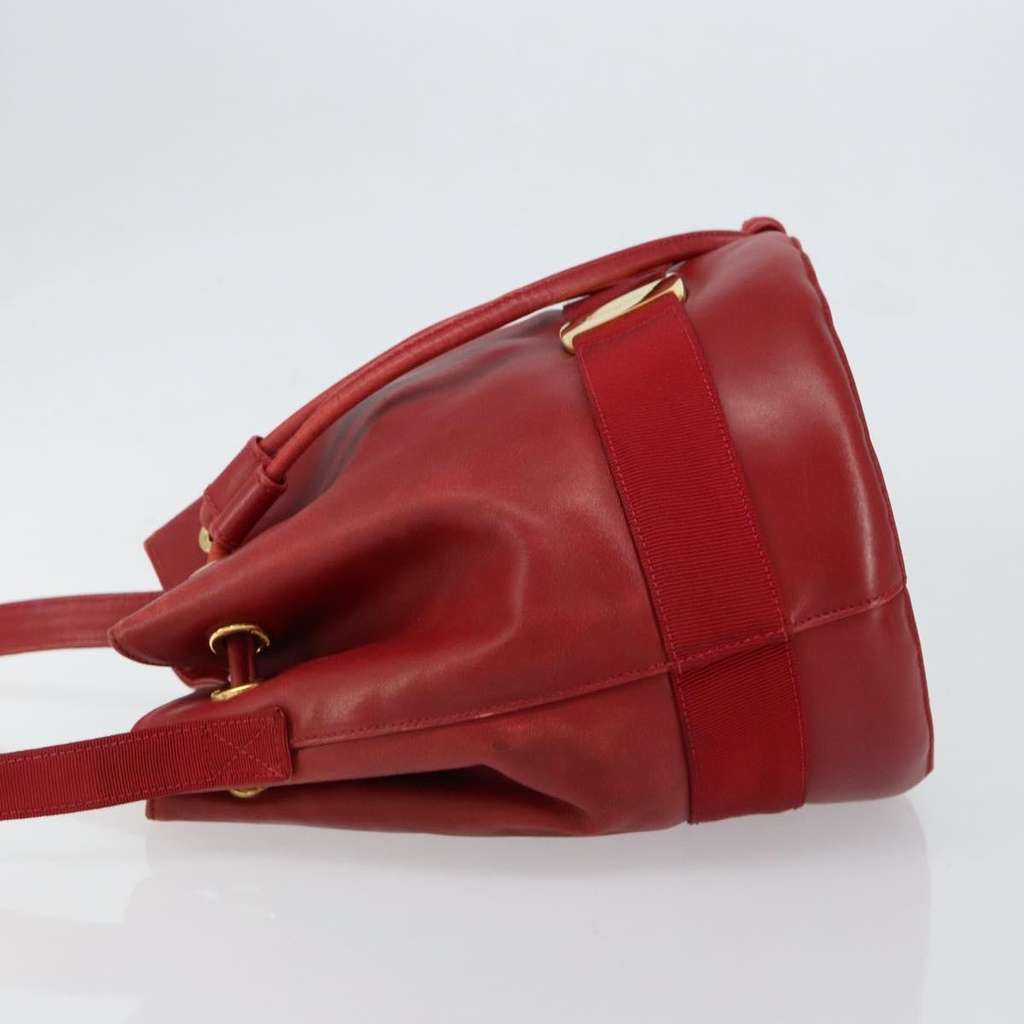 Salvatore Ferragamo Vala Shoulder Bag Red Leather Good condition - Model View