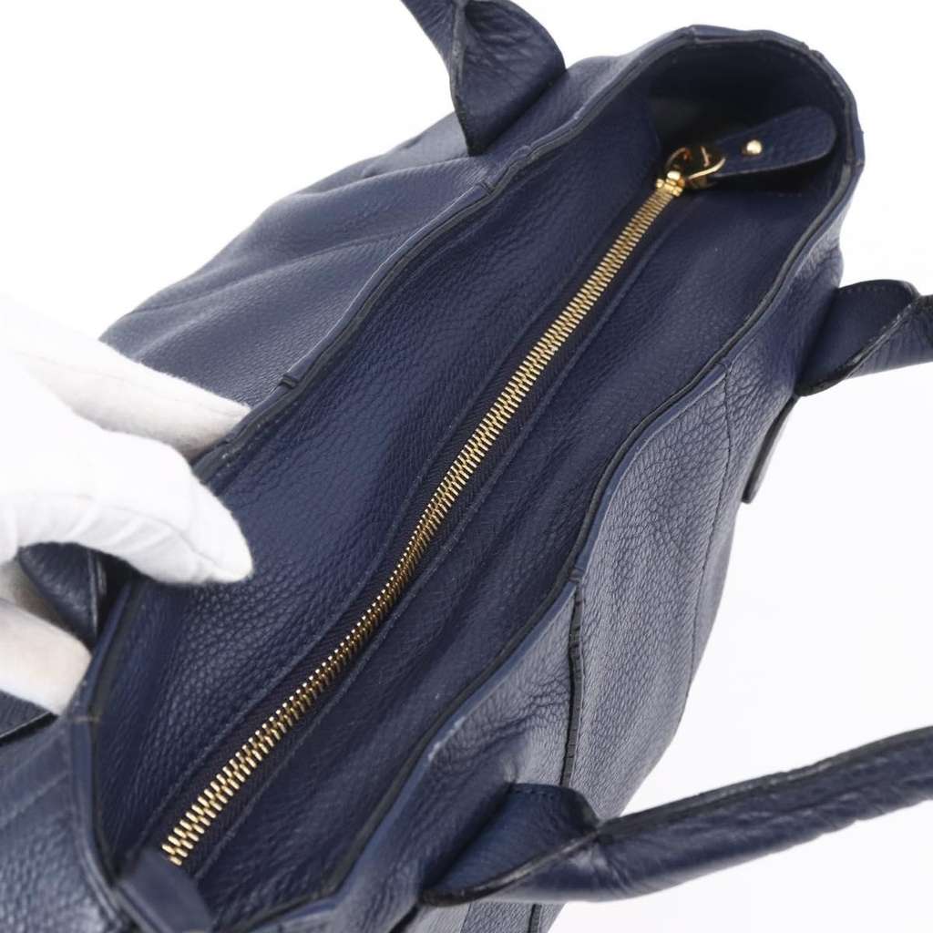 Salvatore Ferragamo Izzie Gancini Embossed Tote Blue Leather Good condition - Box View