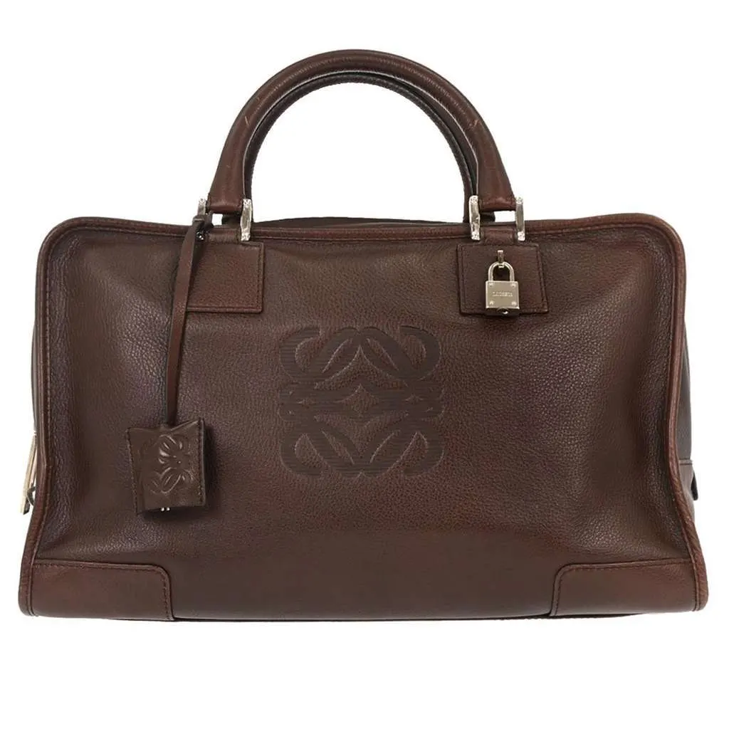 Loewe Amazona Bag Brown Leather Good - Front View
