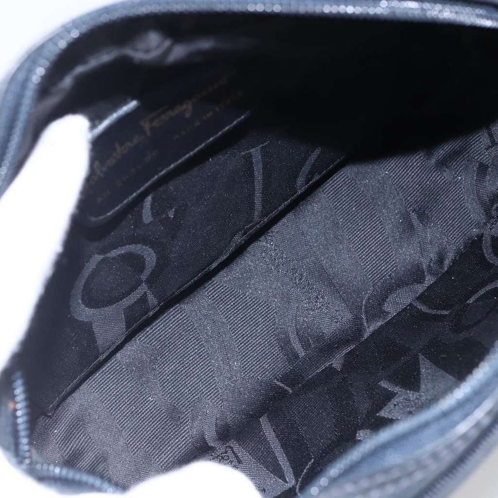 Salvatore Ferragamo Vala Shoulder Bag Navy Suede Good condition - Box View