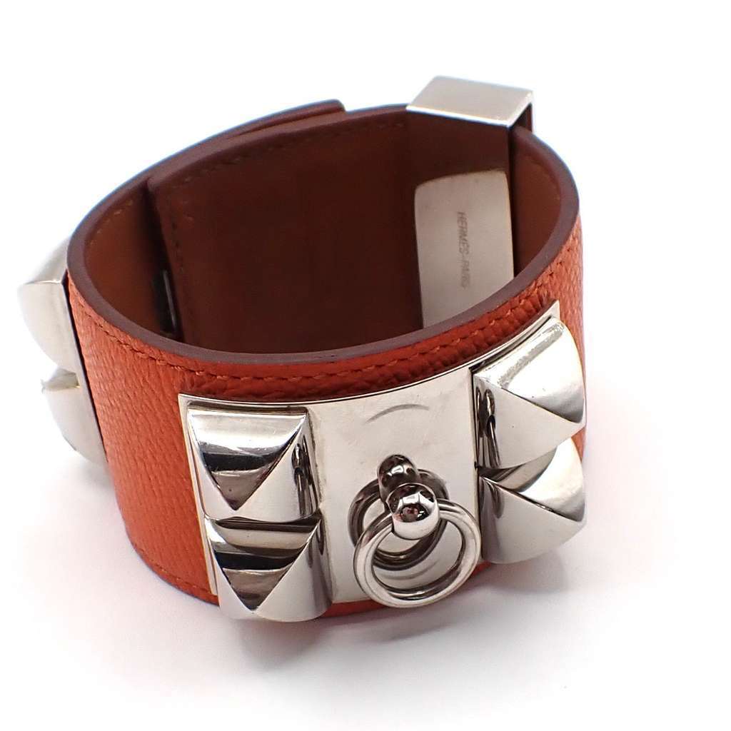 Hermès Collier de Chien Bracelet Orange Leather Good condition - Inside View
