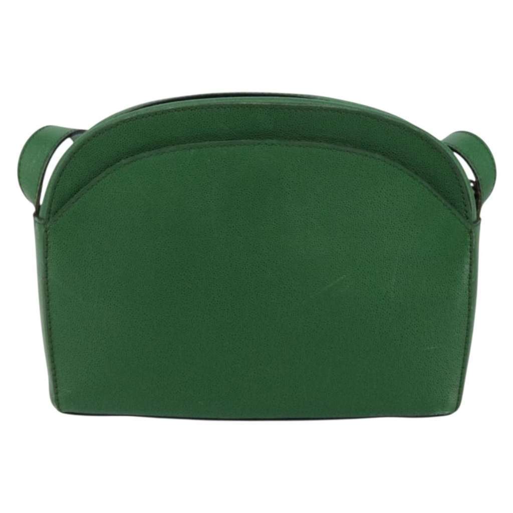 Celine Vintage Shoulder Bag Green Leather Good condition - Back View