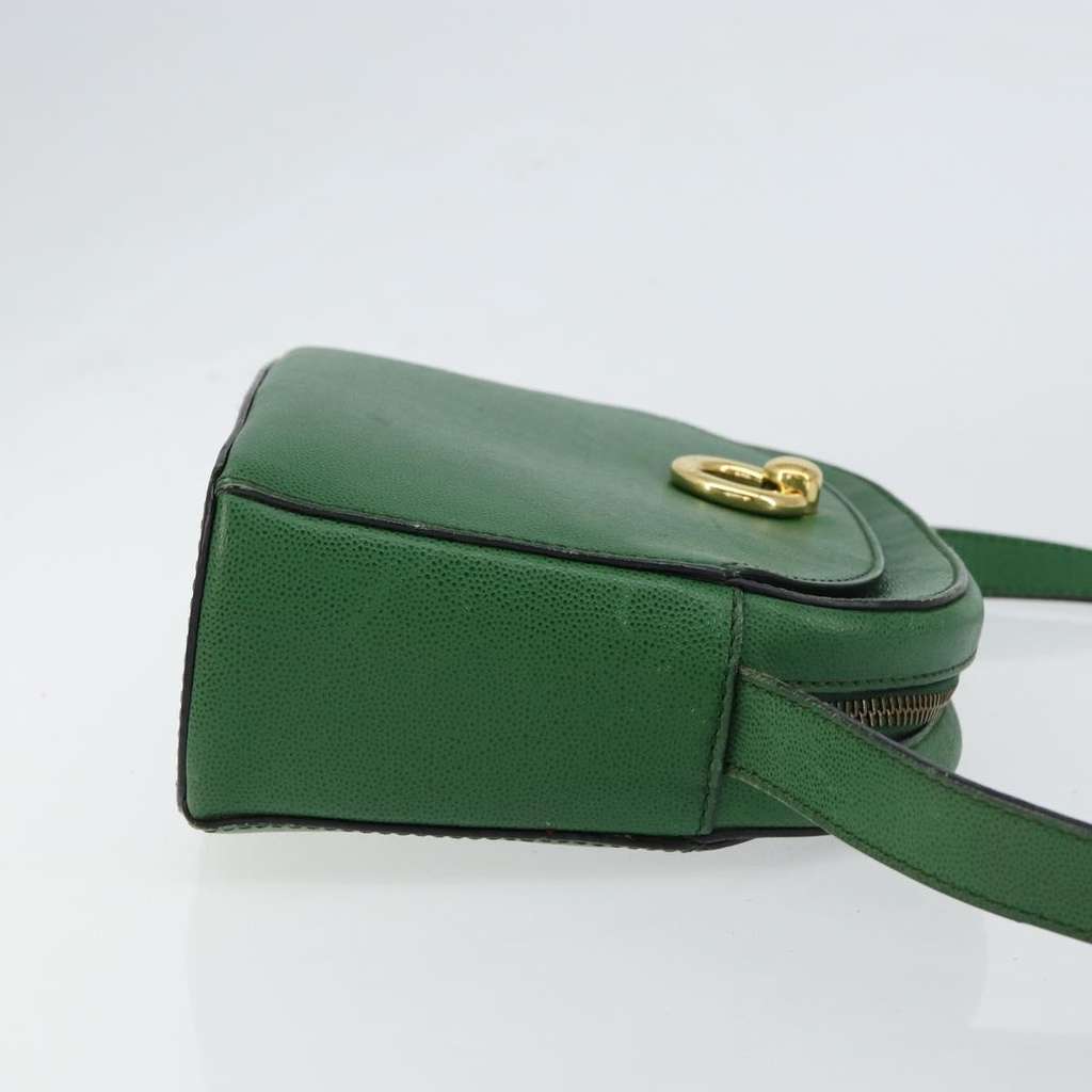 Celine Vintage Shoulder Bag Green Leather Good condition - Inside View