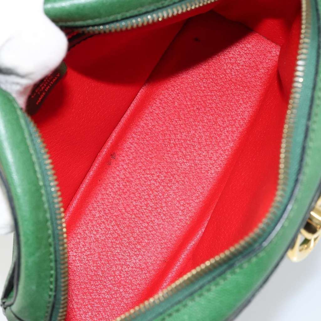 Celine Vintage Shoulder Bag Green Leather Good condition - Box View