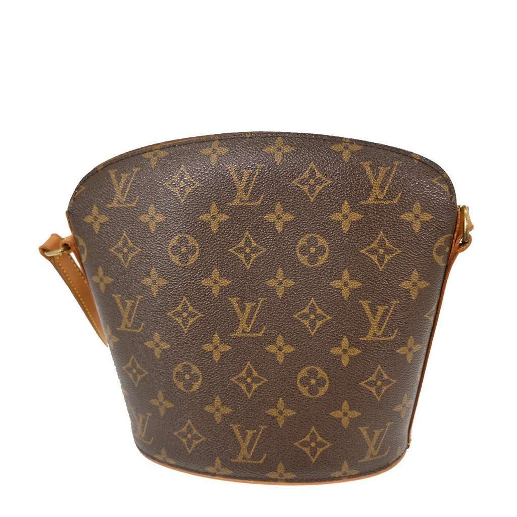 Louis Vuitton Drouot Handbag Brown Canvas Fair condition - Back View