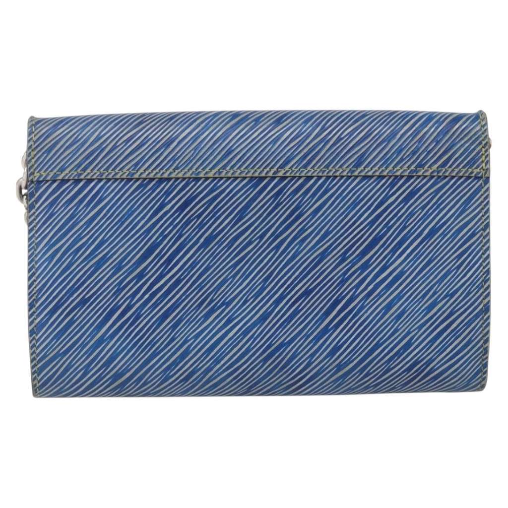 Louis Vuitton Twist Chain Wallet Blue Leather Good condition - Back View