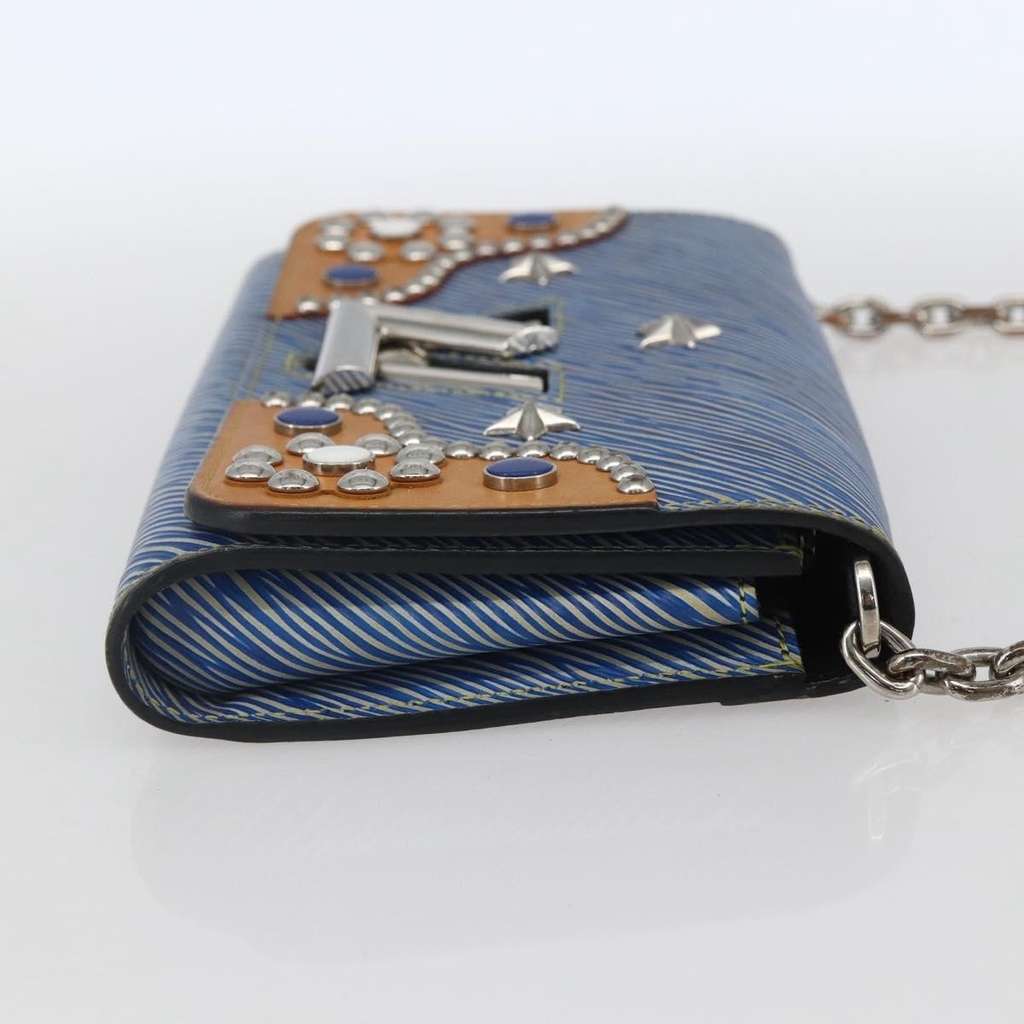 Louis Vuitton Twist Chain Wallet Blue Leather Good condition - Inside View