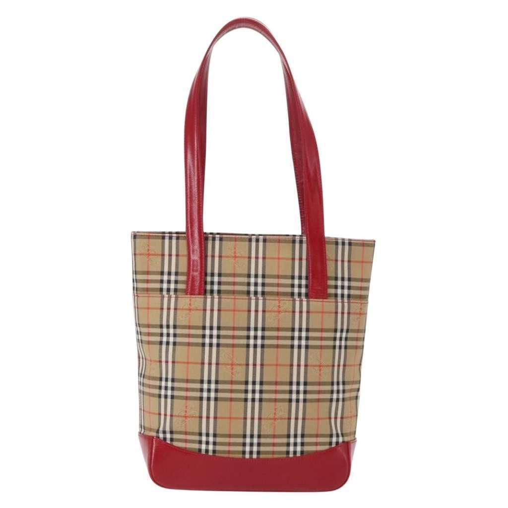 Burberry Nova Check Tote Beige Canvas Good condition - Back View
