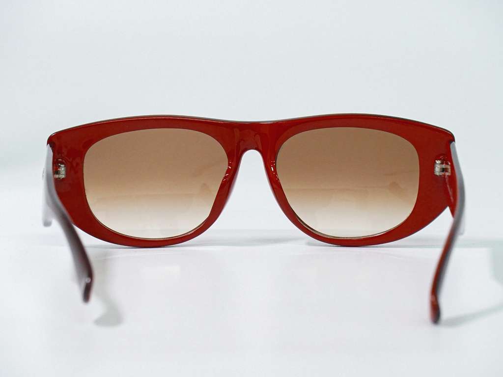 Christian Dior Logo CD Sunglasses Red Plastic Good condition - Back View