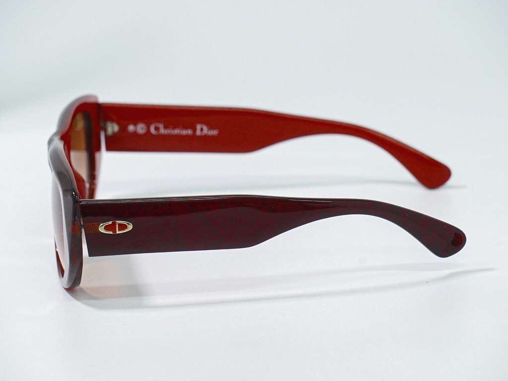 Christian Dior Logo CD Sunglasses Red Plastic Good condition - Inside View