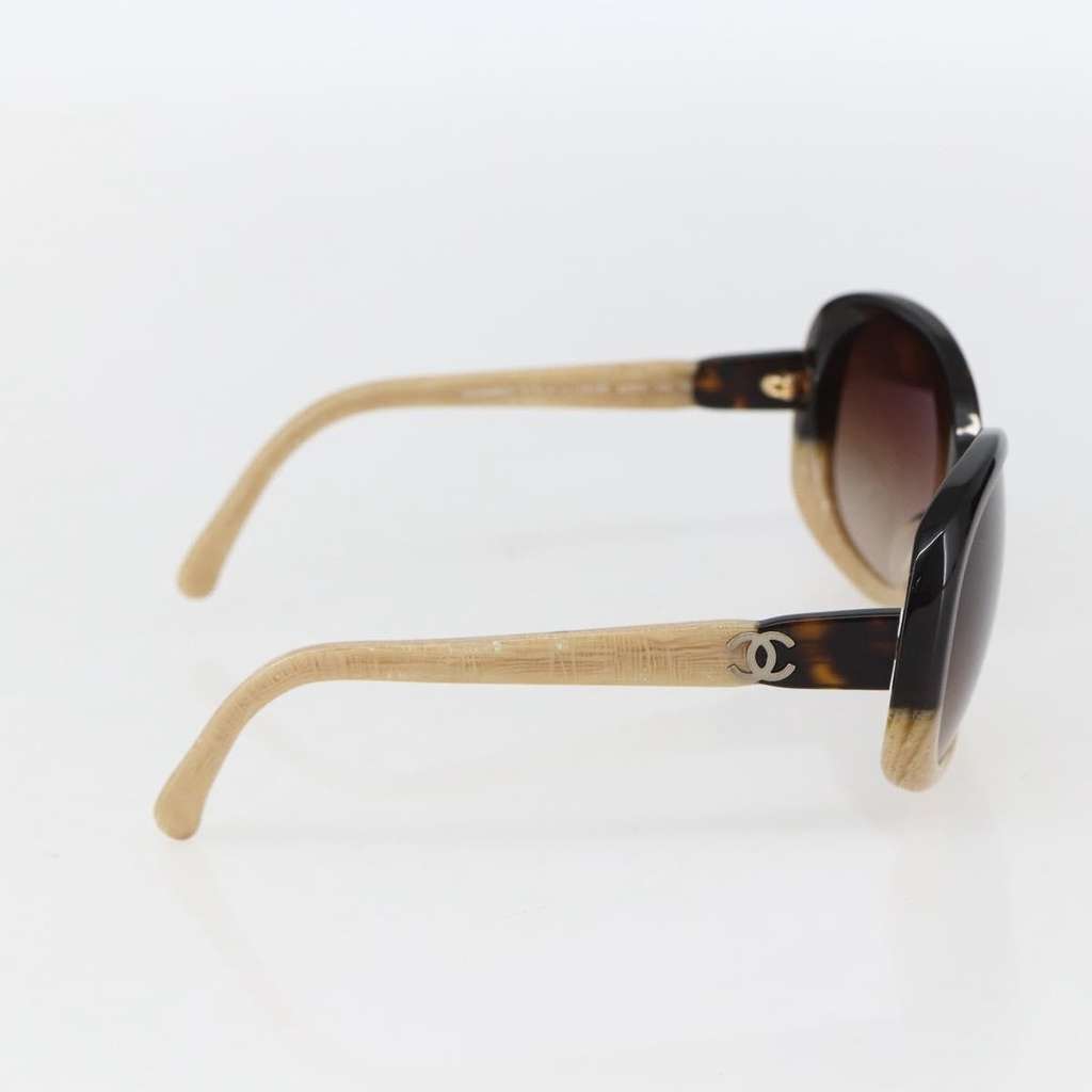 Chanel Logo CC Sunglasses Beige Plastic Good condition - Inside View