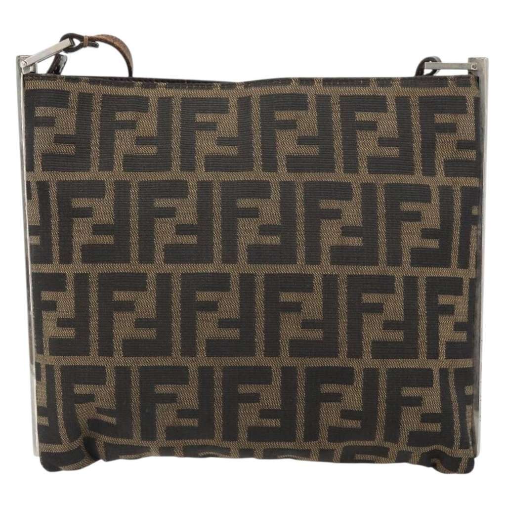 Fendi Vintage shoulderbag Brown Canvas Good condition - Back View