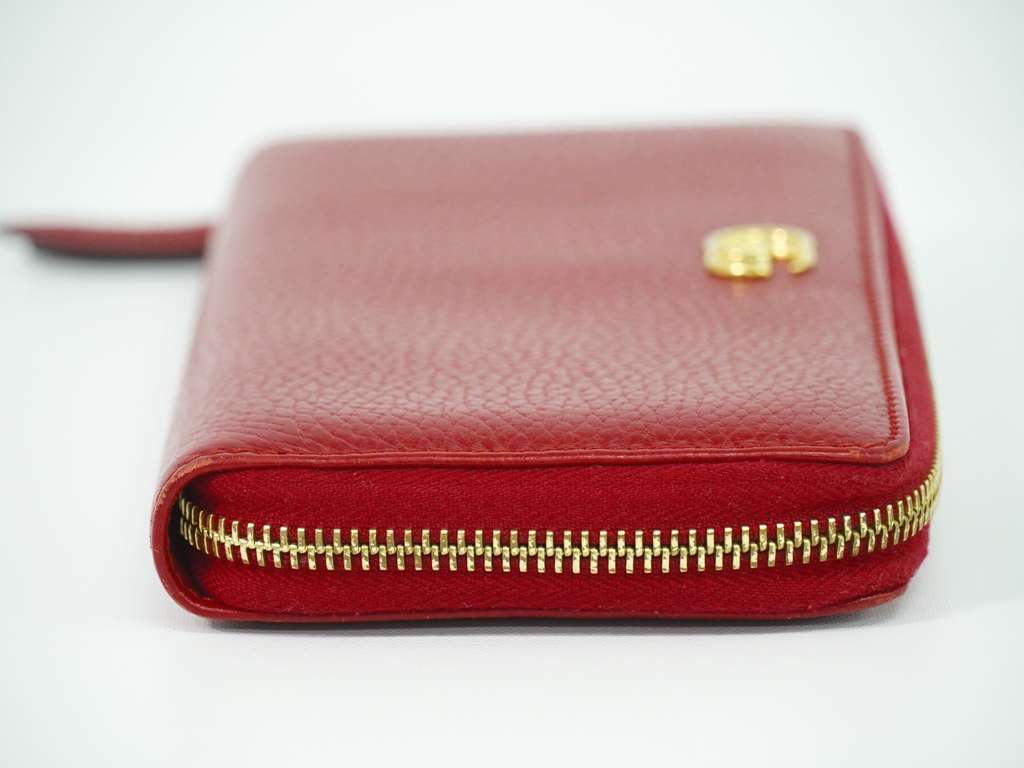 Gucci GG Marmont Zip Around Wallet Red Leather Good condition - Inside View