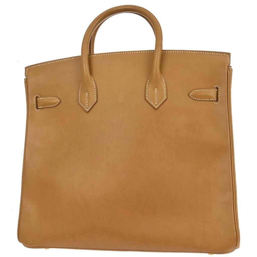 Hermès HAC Birkin Bag Beige Leather Fair condition - Back View