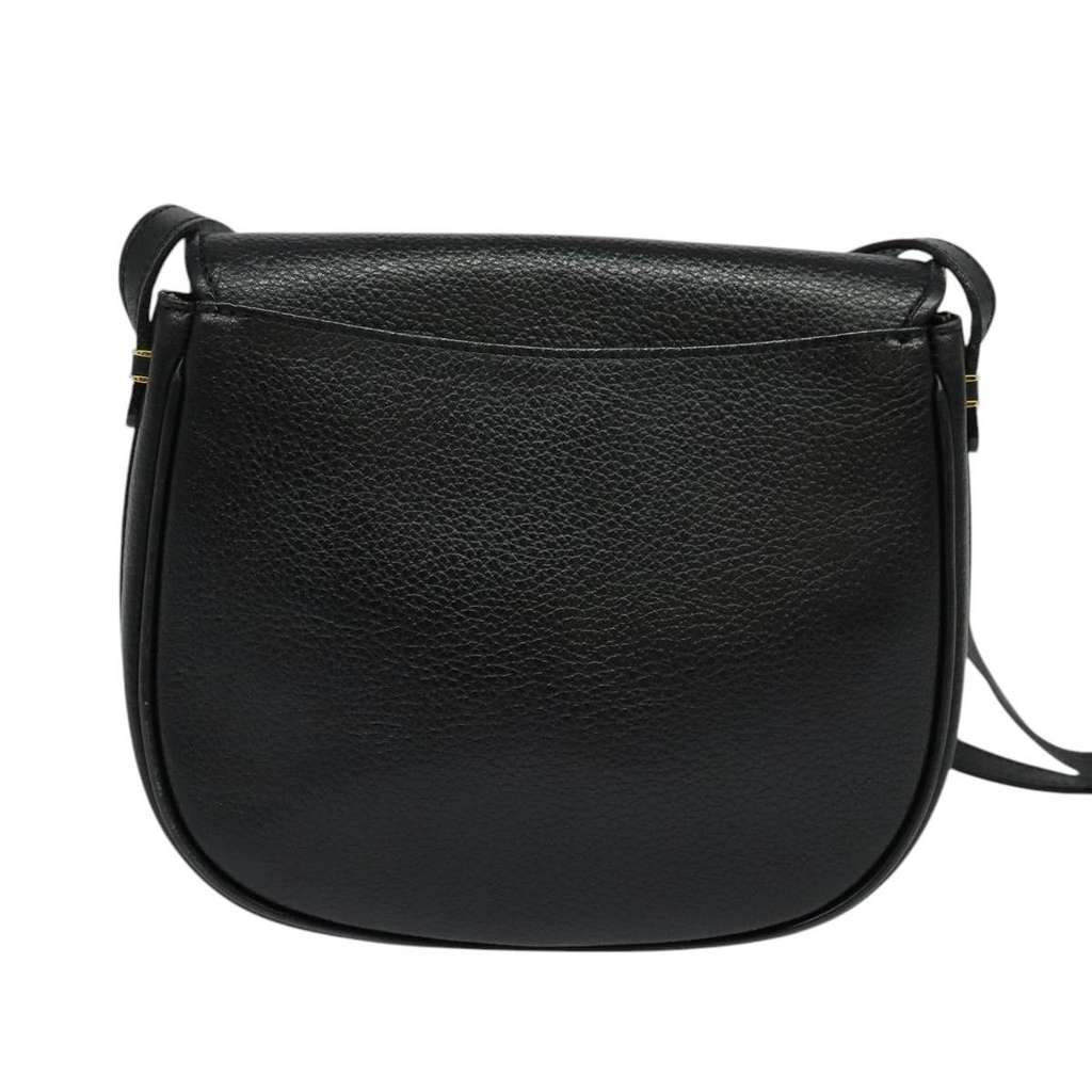 Burberry Flap Shoulder Bag Black Leather Good condition - Back View