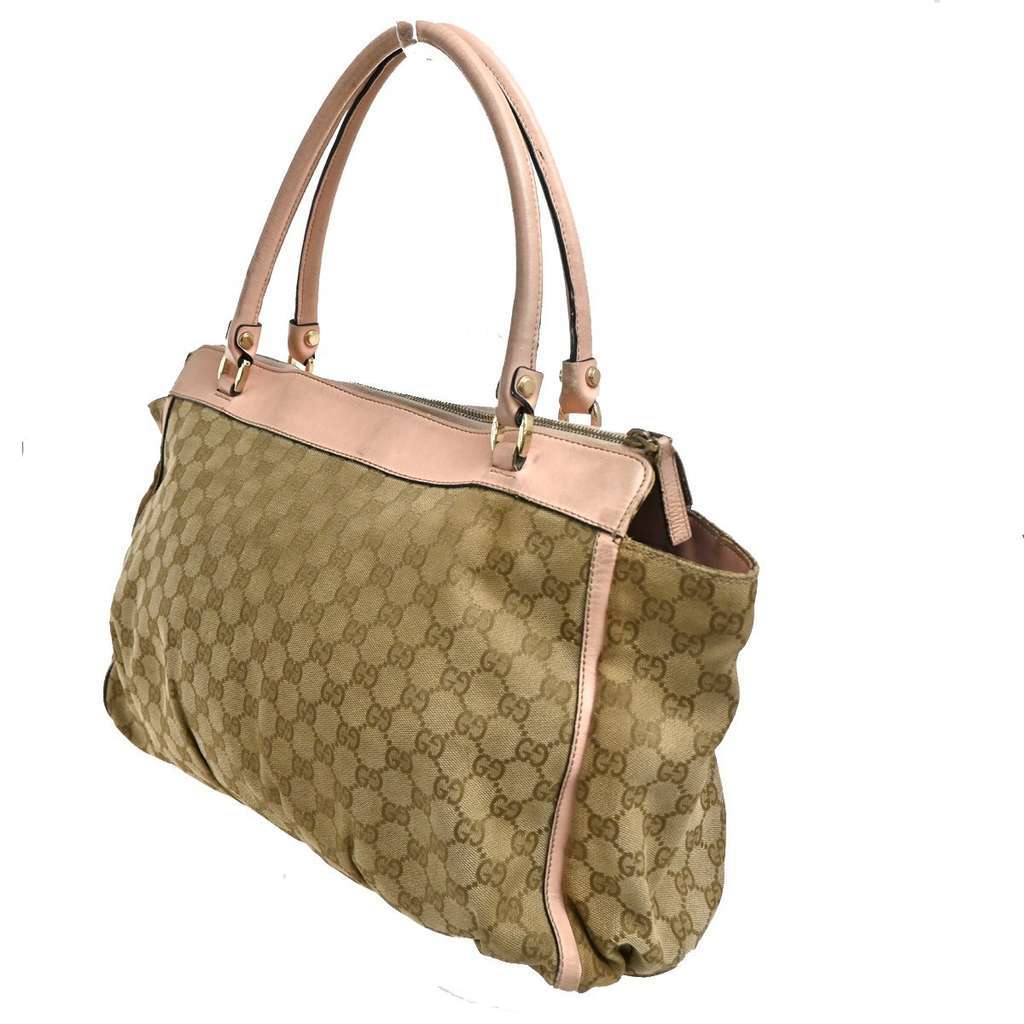 Gucci D-Ring Shoulder Bag Brown Canvas Fair condition - Model View