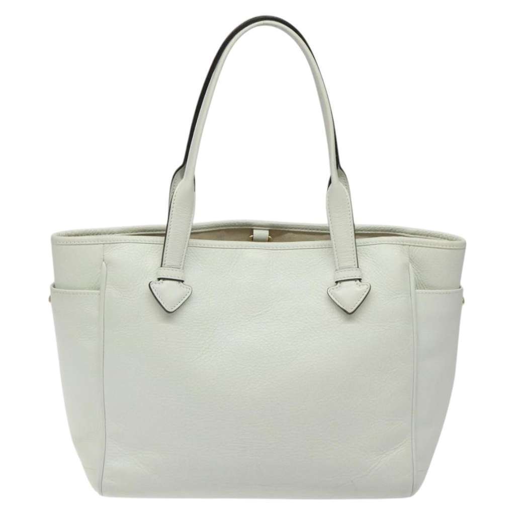 Loewe Heritage Tote White Leather Good condition - Back View