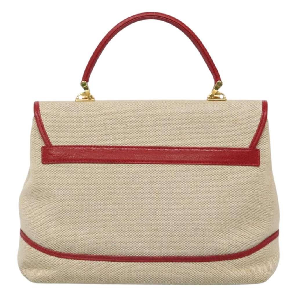 Bally Handbag Beige Canvas Good condition - Back View