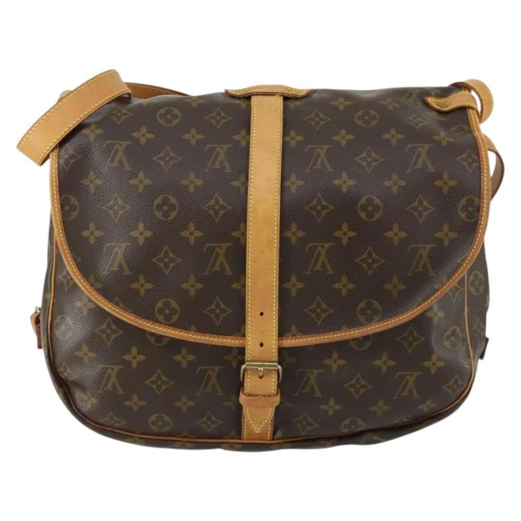 Louis Vuitton Saumur Handbag Brown Canvas Good condition - Back View
