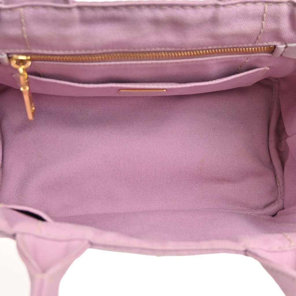 Prada Canapa Open Tote Pink Canvas Good condition - Box View