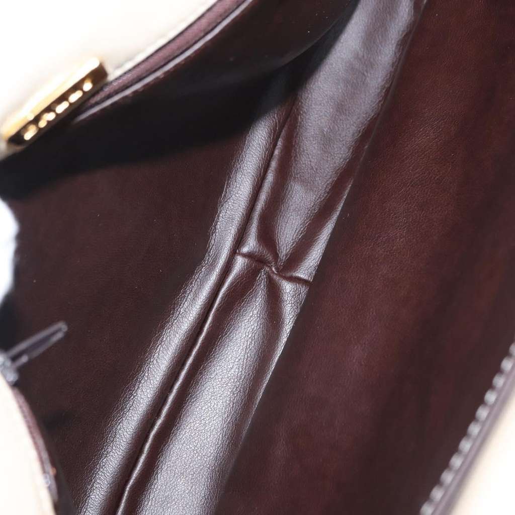 Bally Vintage Chain Shoulder Bag Ecru Leather Good condition - Box View